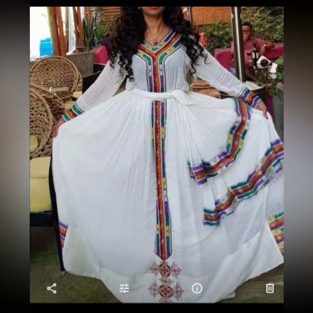 Hand embroidery Ethiopian dress